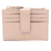 Screenshot 2026-02-10 161941 Prada Beige Textured Leather Card Holder Zip Coin Case Gold Logo