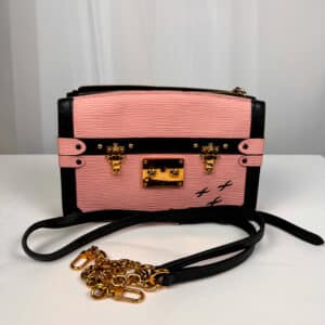 Louis Vuitton M53191 Epi Trunk Clutch Rose Ballerine Pink Black Crossbody Bag