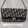 IMG_7187 Vintage Christian Dior Oblique Trotter Chain Shoulder Bag Navy Beige