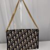 IMG_7188 Vintage Christian Dior Oblique Trotter Chain Shoulder Bag Navy Beige