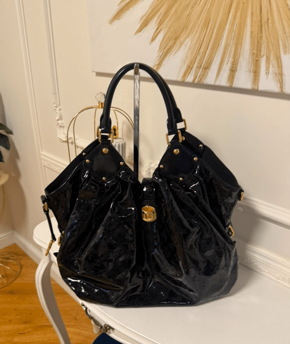 Louis Vuitton Monogram Mahina XL Black Patent Leather Hobo Tote