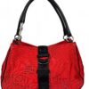 p1-104.jpg Vintage 2003 Christian Dior John Galliano Hardcore Red Canvas Shoulder Bag Rhinestone Clasp