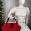 p1-105.jpg Vintage 2003 Christian Dior John Galliano Hardcore Red Canvas Shoulder Bag Rhinestone Clasp