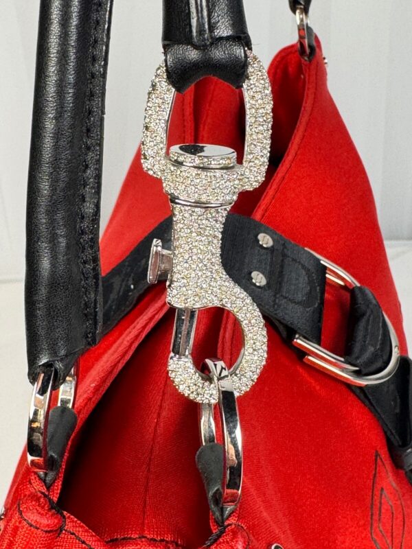 p1-111.jpg Vintage 2003 Christian Dior John Galliano Hardcore Red Canvas Shoulder Bag Rhinestone Clasp