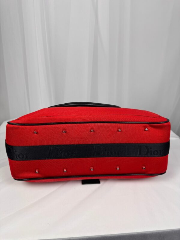p1-113.jpg Vintage 2003 Christian Dior John Galliano Hardcore Red Canvas Shoulder Bag Rhinestone Clasp