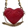 Louis Vuitton M80837 Heart on Chain Lipstick Red Monogram Lambskin Sac Coeur Bag
