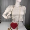 Louis Vuitton M80837 Heart on Chain Lipstick Red Monogram Lambskin Sac Coeur Bag
