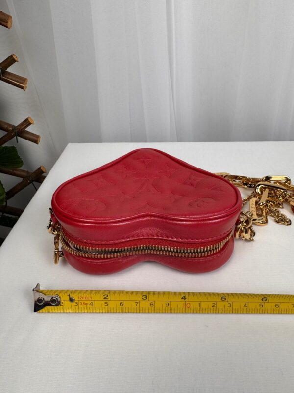p1-146.jpg Louis Vuitton M80837 Heart on Chain Lipstick Red Monogram Lambskin Sac Coeur Bag