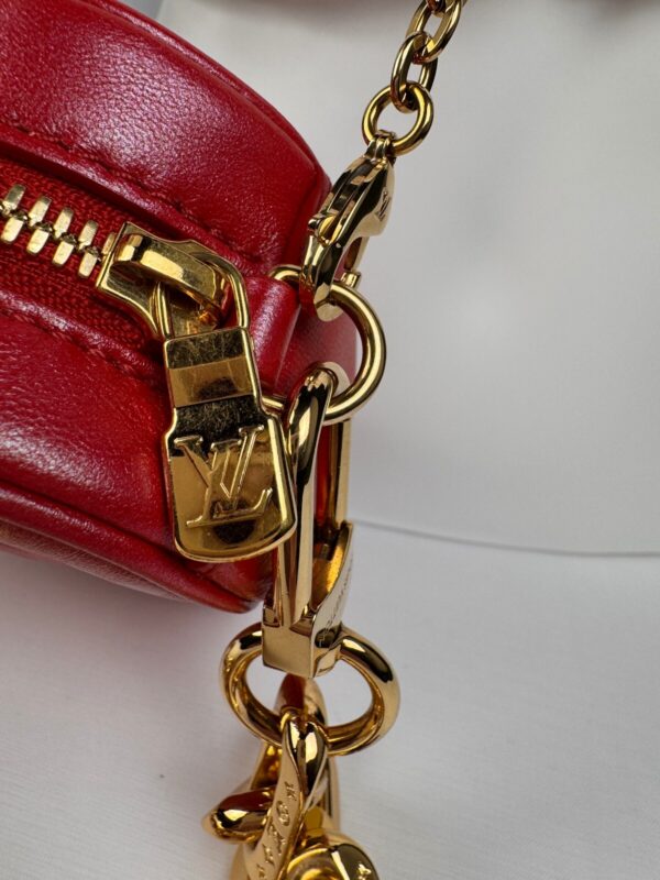 p1-149.jpg Louis Vuitton M80837 Heart on Chain Lipstick Red Monogram Lambskin Sac Coeur Bag