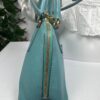 p1-15.jpg Prada Saffiano Lux Dusty Teal / Turquoise Leather Small Dome Satchel Crossbody Bag Gold Hardware