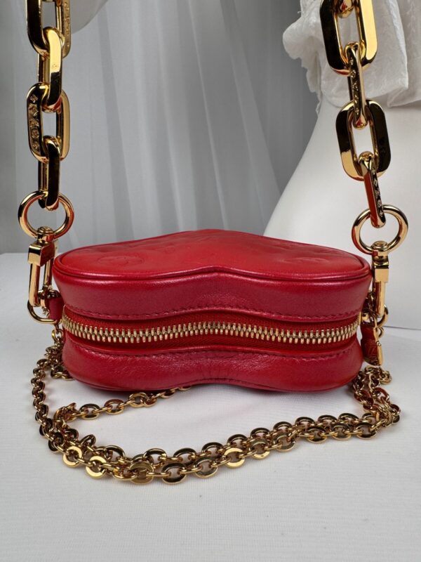 p1-152.jpg Louis Vuitton M80837 Heart on Chain Lipstick Red Monogram Lambskin Sac Coeur Bag