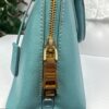 p1-17.jpg Prada Saffiano Lux Dusty Teal / Turquoise Leather Small Dome Satchel Crossbody Bag Gold Hardware