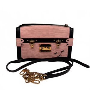 Louis Vuitton M53191 Epi Trunk Clutch Rose Ballerine Pink Black Crossbody Bag