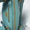 p1-18.jpg Prada Saffiano Lux Dusty Teal / Turquoise Leather Small Dome Satchel Crossbody Bag Gold Hardware