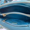 p1-19.jpg Prada Saffiano Lux Dusty Teal / Turquoise Leather Small Dome Satchel Crossbody Bag Gold Hardware
