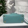 p1-22.jpg Prada Saffiano Lux Dusty Teal / Turquoise Leather Small Dome Satchel Crossbody Bag Gold Hardware
