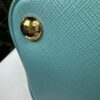 p1-23.jpg Prada Saffiano Lux Dusty Teal / Turquoise Leather Small Dome Satchel Crossbody Bag Gold Hardware