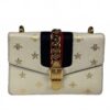 p1-26.jpg Gucci Sylvie Bee Star Ivory Leather Shoulder Bag 524405 Two Straps