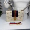 p1-27.jpg Gucci Sylvie Bee Star Ivory Leather Shoulder Bag 524405 Two Straps