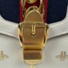 p1-28.jpg Gucci Sylvie Bee Star Ivory Leather Shoulder Bag 524405 Two Straps
