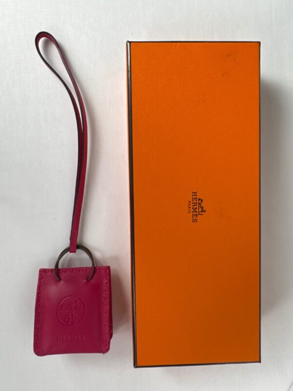 p1-297.jpg Hermès Milo Lambskin Shopping Bag Charm Rose Mexico Pink
