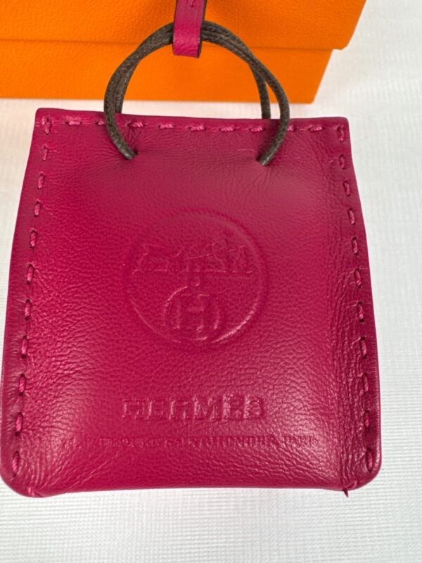 p1-299.jpg Hermès Milo Lambskin Shopping Bag Charm Rose Mexico Pink