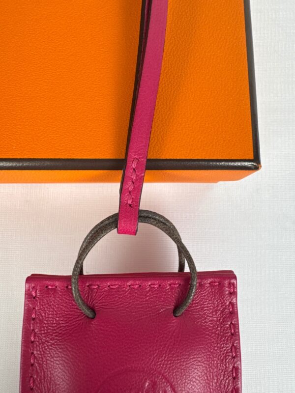 p1-300.jpg Hermès Milo Lambskin Shopping Bag Charm Rose Mexico Pink