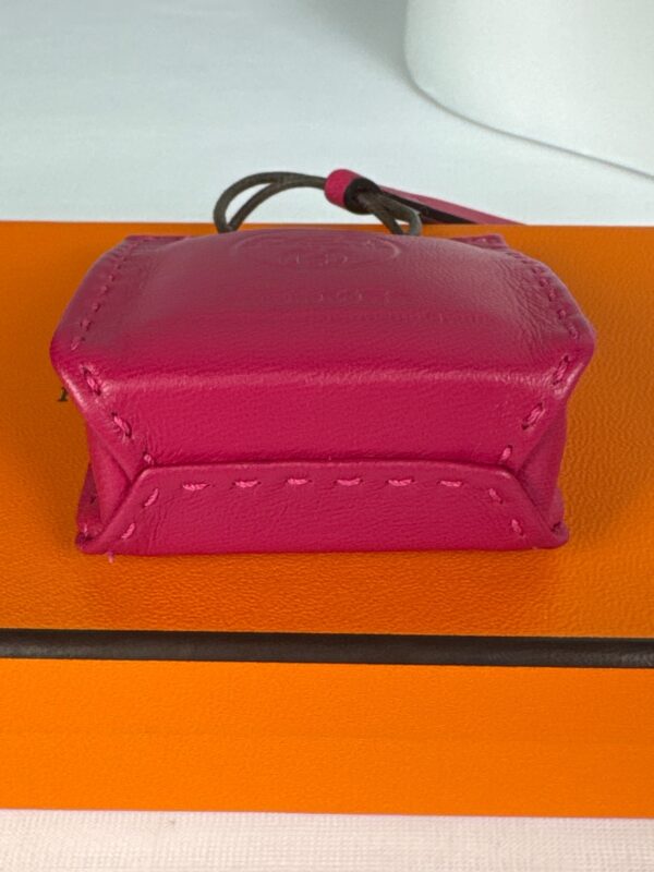 p1-304.jpg Hermès Milo Lambskin Shopping Bag Charm Rose Mexico Pink