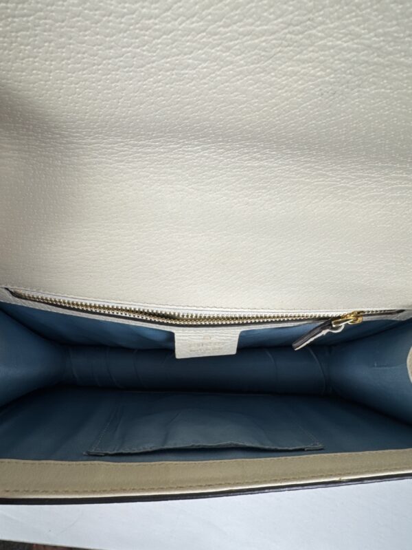 p1-33.jpg Gucci Sylvie Bee Star Ivory Leather Shoulder Bag 524405 Two Straps