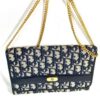 p1-336.jpg Vintage Christian Dior Oblique Trotter Chain Shoulder Bag Navy Beige