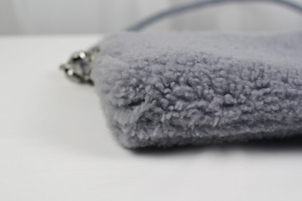 p1-354.jpg Miu Miu Crystal Light Blue Shearling Fur Shoulder Bag 5BD233 Two Straps