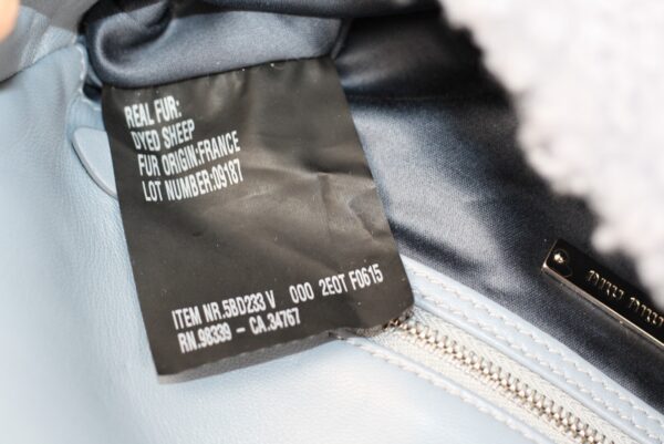 p1-355.jpg Miu Miu Crystal Light Blue Shearling Fur Shoulder Bag 5BD233 Two Straps