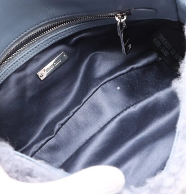 p1-361.jpg Miu Miu Crystal Light Blue Shearling Fur Shoulder Bag 5BD233 Two Straps
