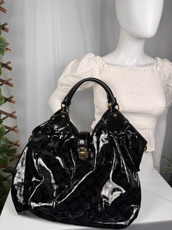 Louis Vuitton Monogram Mahina XL Black Patent Leather Hobo Tote