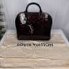 IMG_7734 (1) Louis Vuitton Alma MM Amarante Burgundy Monogram Vernis Handbag