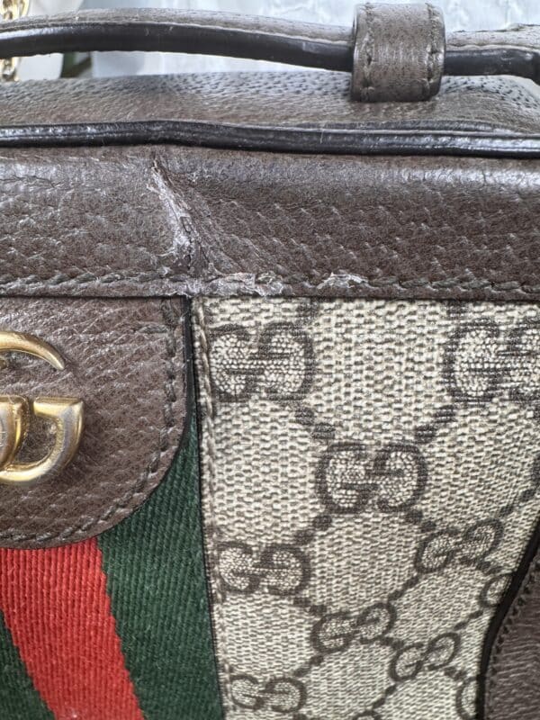 IMG_8653 Gucci Ophidia Mini Top Handle Bag 696180 GG Supreme Canvas