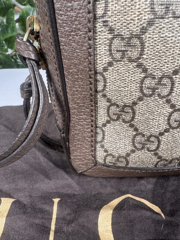 IMG_8655 Gucci Ophidia Mini Top Handle Bag 696180 GG Supreme Canvas