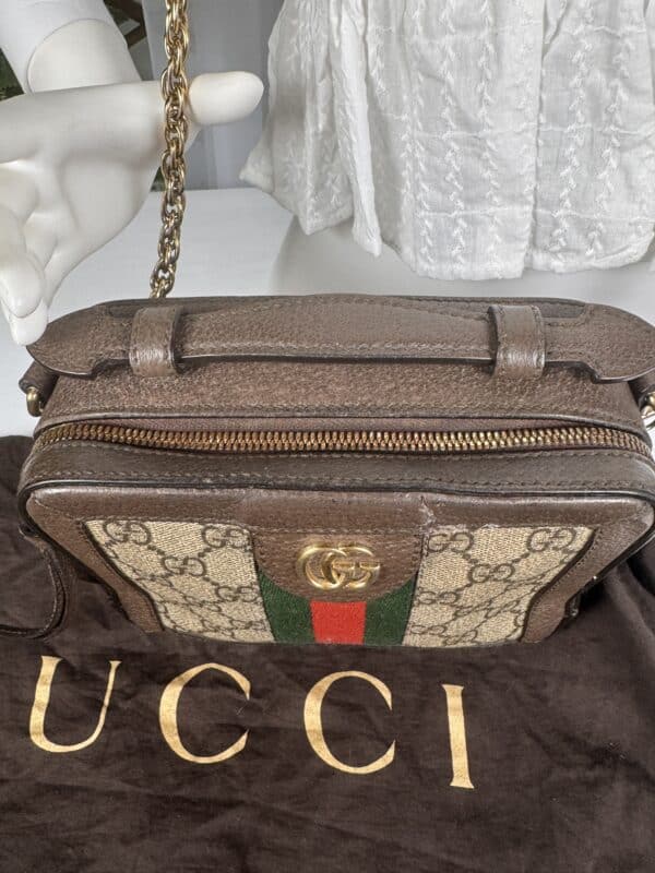 IMG_8656 Gucci Ophidia Mini Top Handle Bag 696180 GG Supreme Canvas