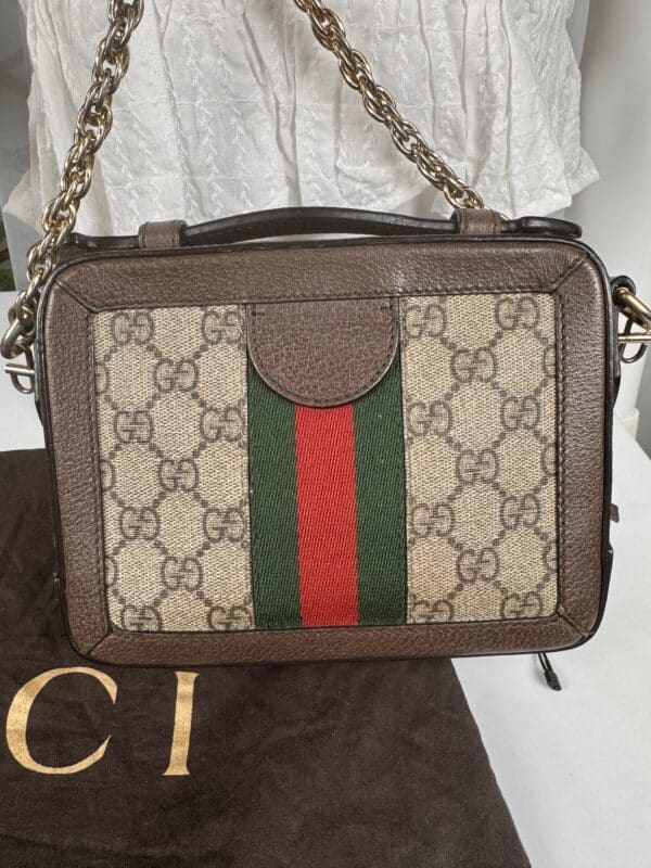 IMG_8659 Gucci Ophidia Mini Top Handle Bag 696180 GG Supreme Canvas
