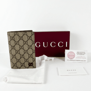 Gucci GG Supreme Passport Case Beige/Ebony 795229 – New Full Set