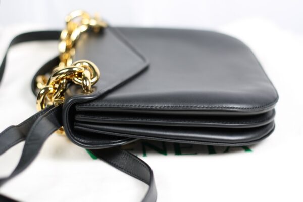 p1-102.jpg Bottega Veneta Medium Mount Envelope Bag Black Leather Gold Chain 667398