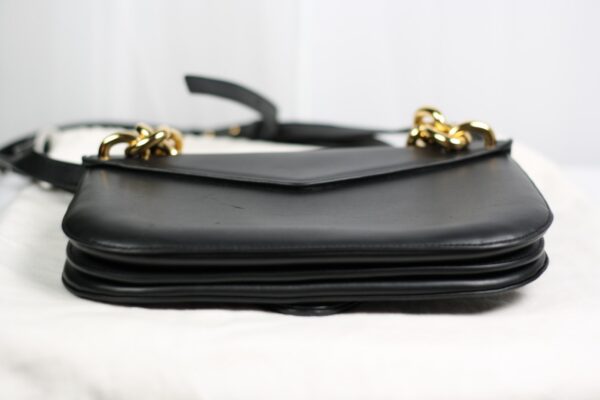 p1-105.jpg Bottega Veneta Medium Mount Envelope Bag Black Leather Gold Chain 667398