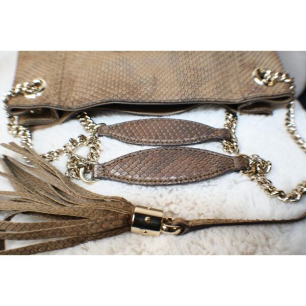 p1-142.jpg Gucci Soho Limited Edition Brown Python Chain Shoulder Bag