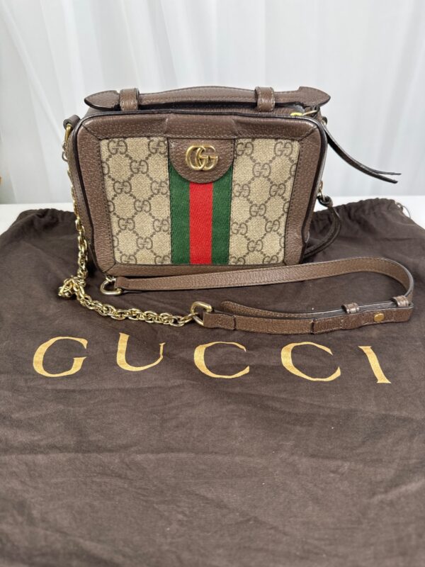 Gucci Ophidia Mini Top Handle Bag 696180 GG Supreme Canvas