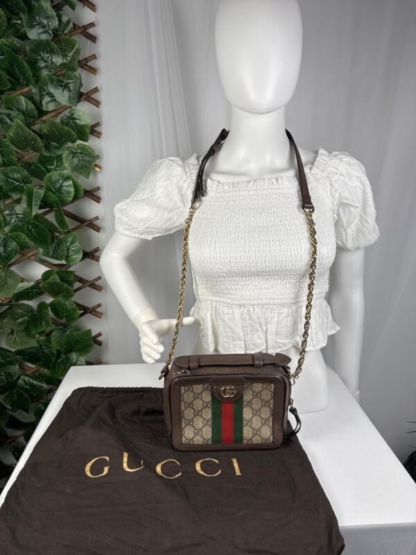 Gucci Ophidia Mini Top Handle Bag 696180 GG Supreme Canvas