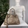 Gucci Soho Medium Metallic Champagne Gold Chain Shoulder Tote 308982