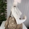 Gucci Soho Medium Metallic Champagne Gold Chain Shoulder Tote 308982