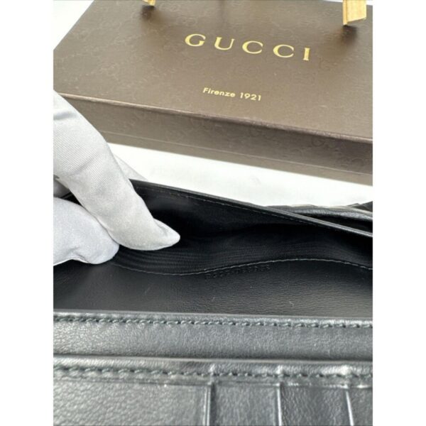 p1-56.jpg Gucci Black Leather Python-Accent Long Bifold Wallet with ID Window & Box