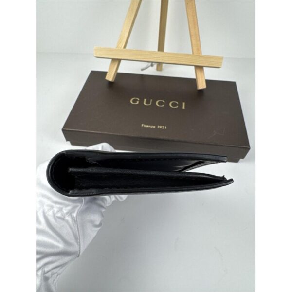 p1-61.jpg Gucci Black Leather Python-Accent Long Bifold Wallet with ID Window & Box