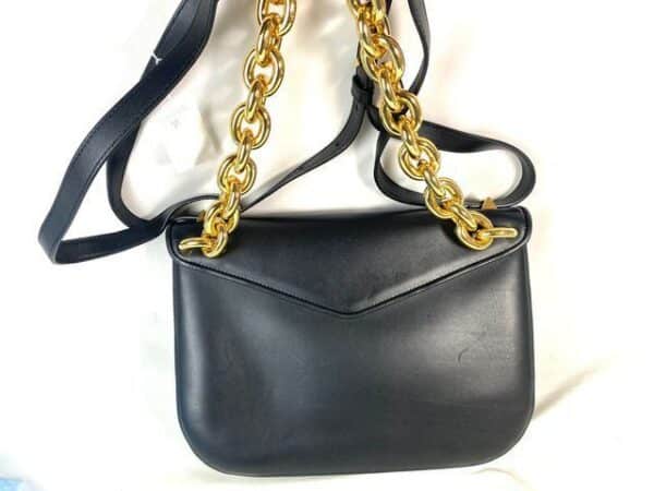 p1-98.jpg Bottega Veneta Medium Mount Envelope Bag Black Leather Gold Chain 667398